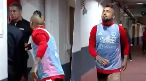 Vidal le dio un regalo a uno de los árbitros del partido
