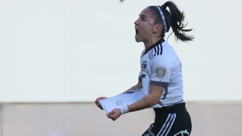 Javiera Grez, celebra su gol contra Universidad de Chile. 
