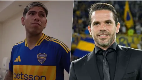 Carlos Palacios tiene un gesto que aplaude el DT de Boca, Fernando Gago
