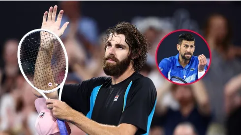 Reilly Opelka gana su partido de cuartos de final contra Novak Djokovic durante el Internacional de Brisbane 2025.
