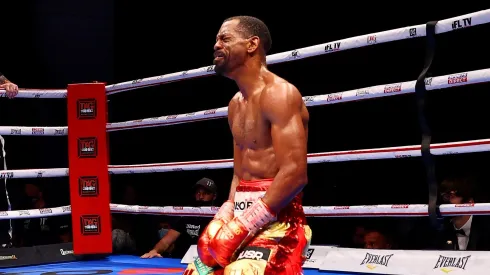 Jamel Herring tras obtener el  título mundial superpluma de la WBO
