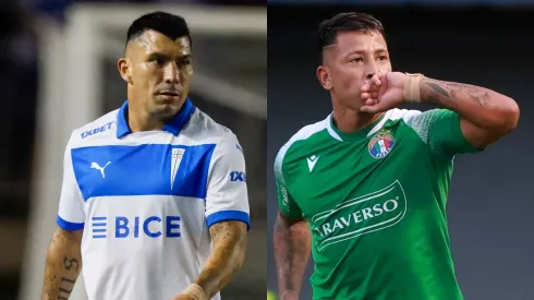 Gary Medel de la UC y Leonardo Valencia del Audax Italiano
