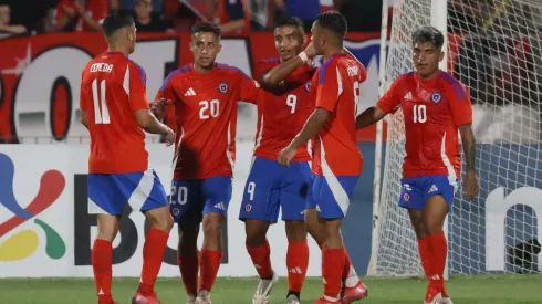 Nicolás Guerra marcó tres goles en el amistoso de la Roja.
