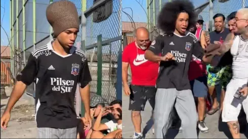 El influencer Noelgoescrazy está en Chile y se lució con la camiseta de Colo Colo,
