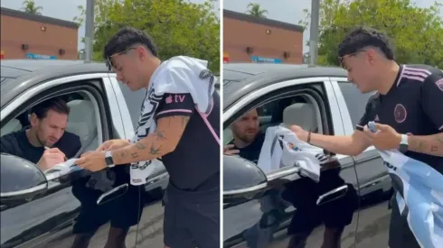 Lionel Messi con la camiseta de Colo Colo. 
