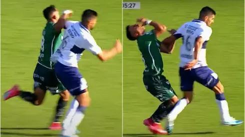 Tremenda falta sobre Iván Morales.
