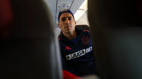 Leandro Fernández en el viaje a Argentina por Copa Libertadores.
