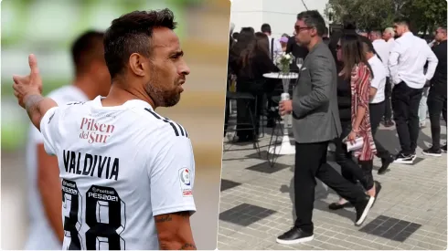 Jorge Valdivia hace su primera aparición en el Estadio Monumental tras salir de libertad.
