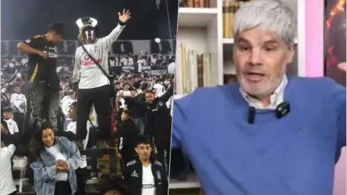 Guarello se lanzó con todo contra los hinchas albos.
