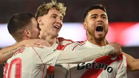 Paulo Díaz celebró el gol de River el Monumental.

