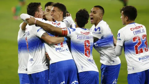 Futbol, Universidad Catolica vs Atletico Nacional.<br />
Copa Libertadores 2021.<br />
El jugador de Universidad Catolica Luciano Aued, celebra su gol contra Atletico Nacional durante el partido del grupo F de la Copa Libertadores realizado en el estadio San Carlos de Apoquindo.<br />
Santiago, Chile.<br />
26/05/2021<br />
Marcelo Hernandez/Photosport
Football, Universidad Catolica vs Atletico Nacional.<br />
2021 Copa Libertadores Championship.<br />
Universidad Catolica’s player Luciano Aued, celebrates his goal against Atletico Nacional during the group F match of the Copa Libertadores Championship held at San Carlos de Apoquindo stadium in Santiago, Chile.<br />
05/26/2021<br />
Marcelo Hernandez/Photosport
