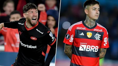 Felipe Loyola de Independiente y Erick Pulgar de Flamengo. 

