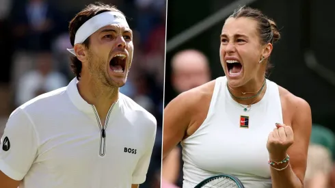 Taylor Fritz y Aryna Sabalenka en Wimbledon 
