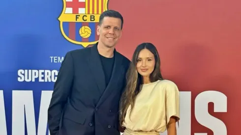Szczesny y su esposa Marina en Barcelona.
