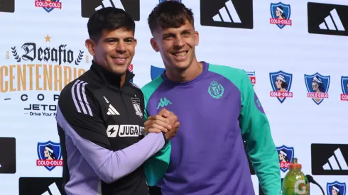 Conferencia de prensa de los capitanes de Colo Colo y Real Valladolid previo al partido amistoso en el estadio monumental.
