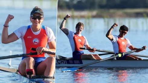 Felipa Rosas, Rodrigo Paz y Pedro Labatut en los Juegos Panamericanos Junior.
