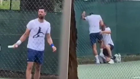 Novak Djokovic entrenandoNovak Djokovic entrenando
