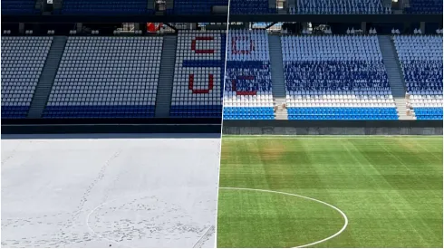 Con nieve y sin nieve en cosa de minutos: el salto de calidad de la UC a horas del estreno del Claro Arena.
