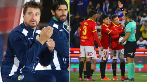 Nicolás Peric contra el arbitraje en duelo de la UC con Unión Española.
