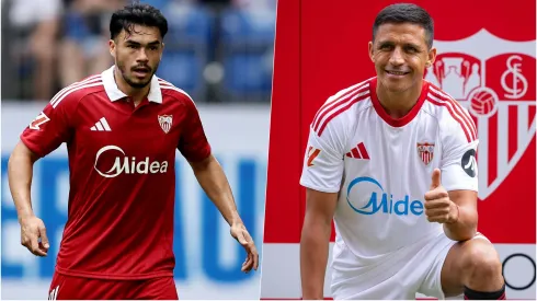 Gabriel Suazo y Alexis Sánchez se encuentran en camarín de Sevilla.
