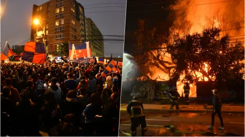 El banderazo de U. de Chile terminó en incendio
