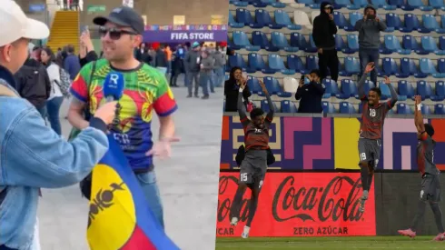Los hinchas de Chile al ritmo de Nueva Caledonia.
