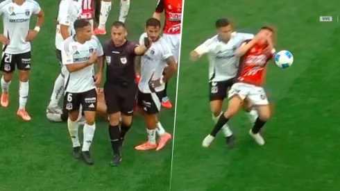 Vegas recibió la doble amonestación y dejó a Colo Colo con uno menos
