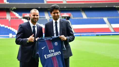 Jesé, ex-avançado do Real Madrid, e Nasser Al Khelaifi, no PSG. Foto: Imago
