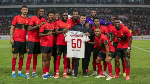 Pedro Gonçalves é celebrado pelos 60 jogos à frente da Seleção. Foto: FAF
