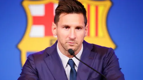 Lionel Messi of Barcelona Press Conference
