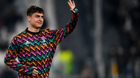 Paulo Dybala of Juventus FC gestures during warmup prior to
