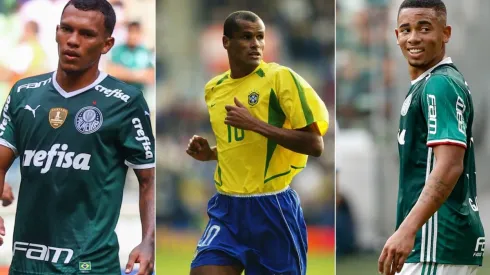 Foto: Marcello Zambrana/AGIF; Stu Forster/Getty Images – Gabriel Veron, Rivaldo e Gabriel Jesus
