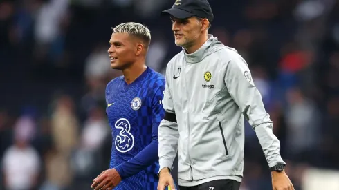 Thiago Silva e Thomas Tuchel, jogador e treinador do Chelsea (Foto: Getty Images)
