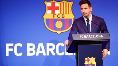 Lionel Messi of Barcelona Press Conference
