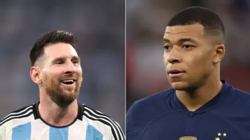 Alex Grimm/Alex Grimm/Getty Images – Mbappé e Messi
