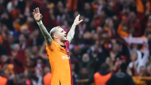 ISTANBUL, TURKEY – JUNE 4: Mauro Icardi of Galatasaray celebrates after scoring his team's second goal during the Super Lig match between Galatasaray and Fenerbahce at NEF Stadyumu on June 4, 2023 in Istanbul, Turkey. (Photo by Ahmad Mora/Getty Images)
