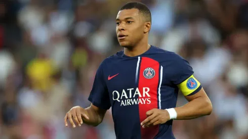 PARIS, FRANCE – JUNE 03: Kylian Mbappe of Paris Saint-Germain looks on during the Ligue 1 match between Paris Saint-Germain and Clermont Foot at Parc des Princes on June 03, 2023 in Paris, France. (Photo by Julian Finney/Getty Images)
