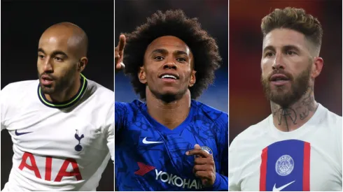 Foto: Getty Images – Lucas Moura, Willian e Sergio Ramos
