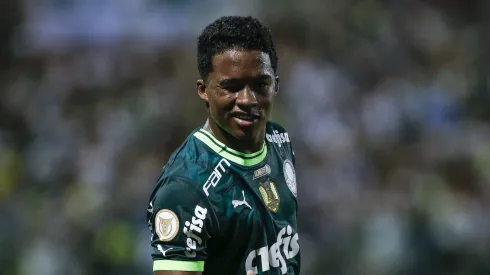 Endrick ao marcar pelo Palmeiras. (Photo by Ricardo Moreira/Getty Images)
