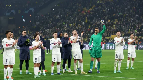 PSG celebra classificação na Liga dos Campeões em partida contra o Borussia Dortmund (Foto: Alex Grimm/Getty Images)
