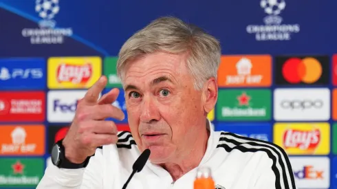 Carlo Ancelotti concede entrevista. Foto: Angel Martinez/Getty Images
