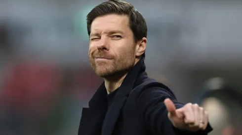 LEVERKUSEN, GERMANY – MARCH 19: Xabi Alonso, Head Coach of Bayer 04 Leverkusen, reacts during the Bundesliga match between Bayer 04 Leverkusen and FC Bayern München at BayArena on March 19, 2023 in Leverkusen, Germany. (Photo by Dean Mouhtaropoulos/Getty Images)
