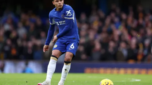 LONDON, ENGLAND – FEBRUARY 04: Thiago Silva of Chelsea in action during the Premier League match between Chelsea FC and Wolverhampton Wanderers at Stamford Bridge on February 04, 2024 in London, England. (Photo by Richard Heathcote/Getty Images)
