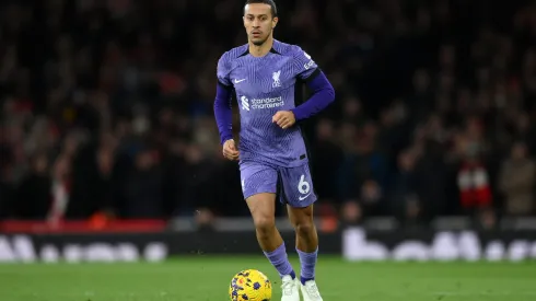LONDON, ENGLAND – FEBRUARY 04: Thiago Alcantara of Liverpool  during the Premier League match between Arsenal FC and Liverpool FC at Emirates Stadium on February 04, 2024 in London, England. (Photo by Justin Setterfield/Getty Images)
