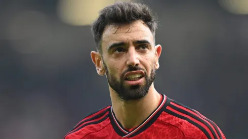 Bruno Fernandes of Manchester United . (Photo by Michael Regan/Getty Images)
