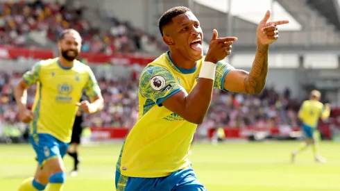 BRENTFORD, ENGLAND – APRIL 29: Danilo of Nottingham Forest celebrates after scoring the team's first goal during the Premier League match between Brentford FC and Nottingham Forest at Brentford Community Stadium on April 29, 2023 in Brentford, England. (Photo by Ryan Pierse/Getty Images)
