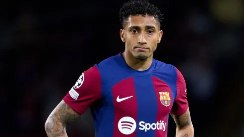 Fim da linha Barcelona resolve vender Raphinha para fechar contratação de 2 portugueses. (Photo by Alex Caparros/Getty Images) (Photo by Alex Caparros/Getty Images)
