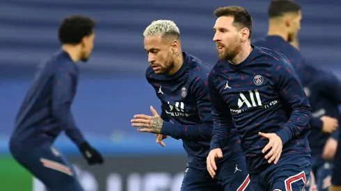 Neymar and Lionel Messi of Paris Saint-Germain . (Photo by David Ramos/Getty Images)
