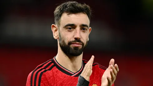 Bruno Fernandes of Manchester United . (Photo by Gareth Copley/Getty Images)
