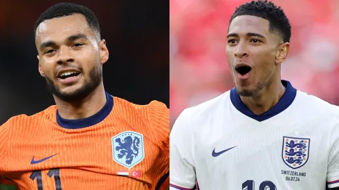 Gakpo x Bellingham: craques se enfrentam em semi da Euro 2024 (Fotos: Justin Setterfield/Getty Images e Alex Livesey/Getty Images)
